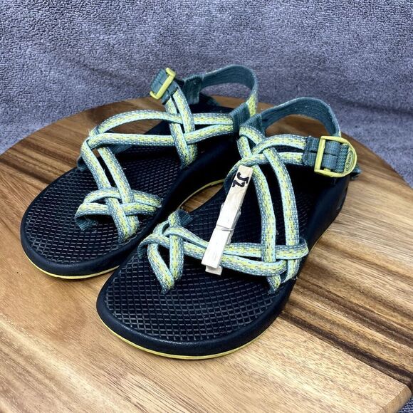 Chaco Womens ZX2 Sandals Classic Green Yellow Hiking Outdoor Toe Loop Women’s 7 - Picture 9 of 9
